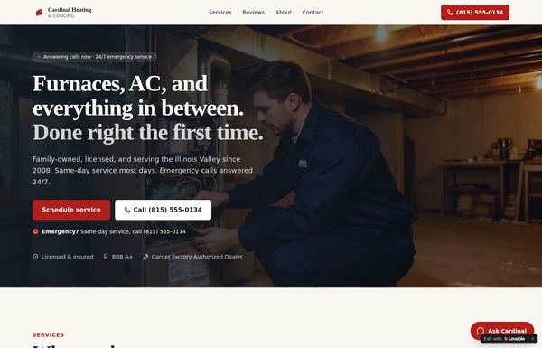 Cardinal Heating sample site