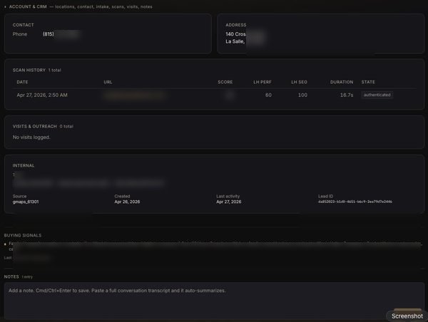 Account & CRM with detected buying signals