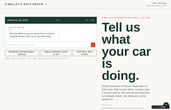 O'Malley's Auto sample site